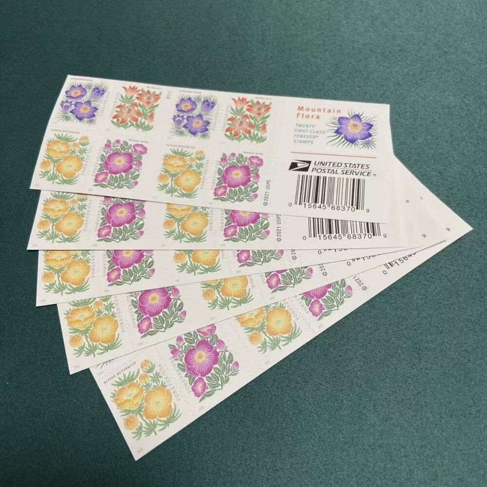 100 Mountain Flora 2022 Forever Postage Stamps US Postal USPS Flowers Weddings
